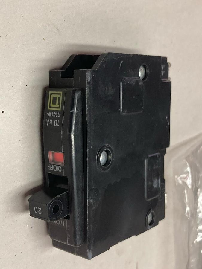 Used Square D,QO110,Circuit Breaker 10A 120/240V 1P LOT OF 5