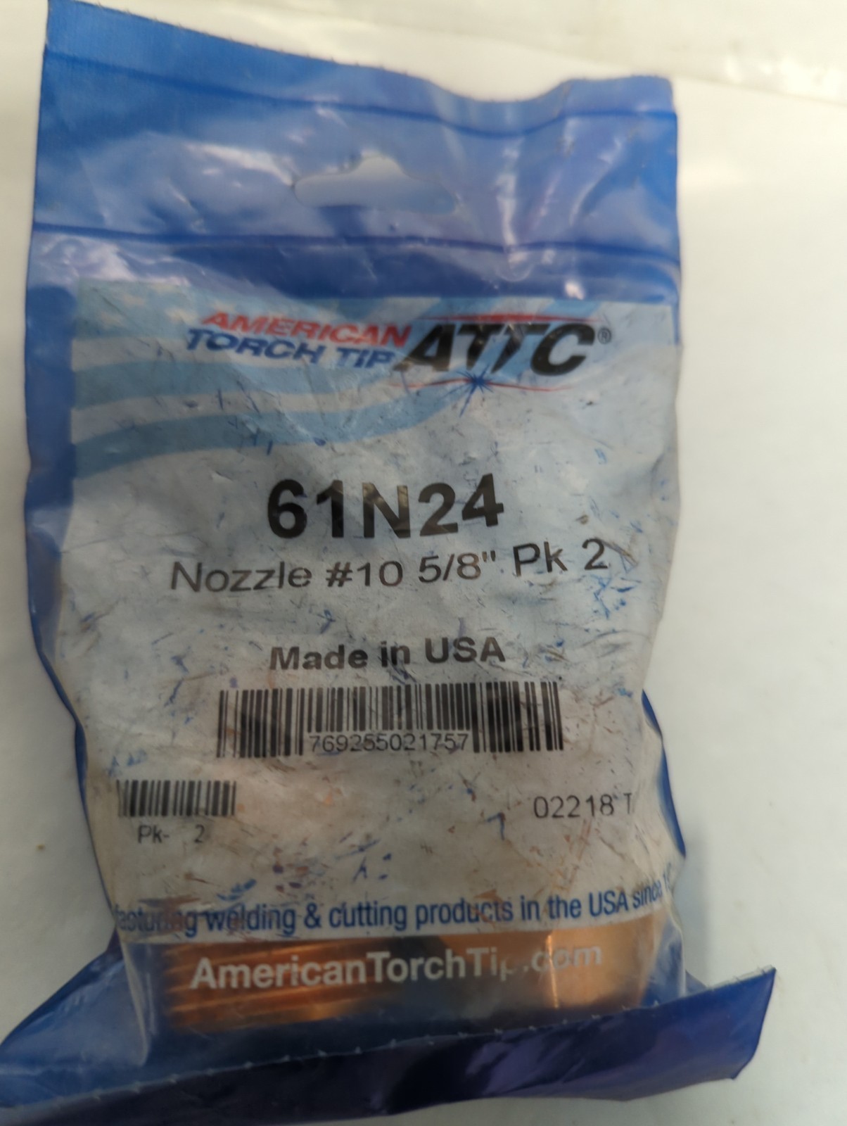 ATTC,61N24,NOZZLE #10 5/8 INCH PACK OF 2 PCS NOS