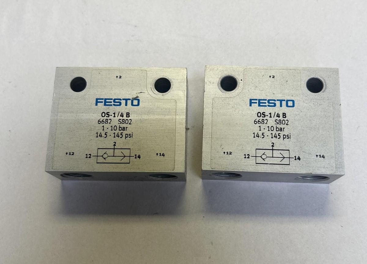 Used FESTO,OS-1/4B,MANIFOLD VALVE LOT OF 2