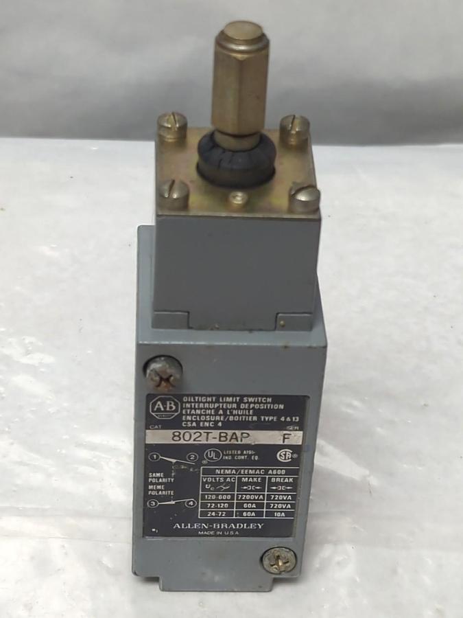 Used ALLEN BRADLEY,802T-BAP,SERIES F OILTIGHT LIMIT SWITCH PRE-OWNED