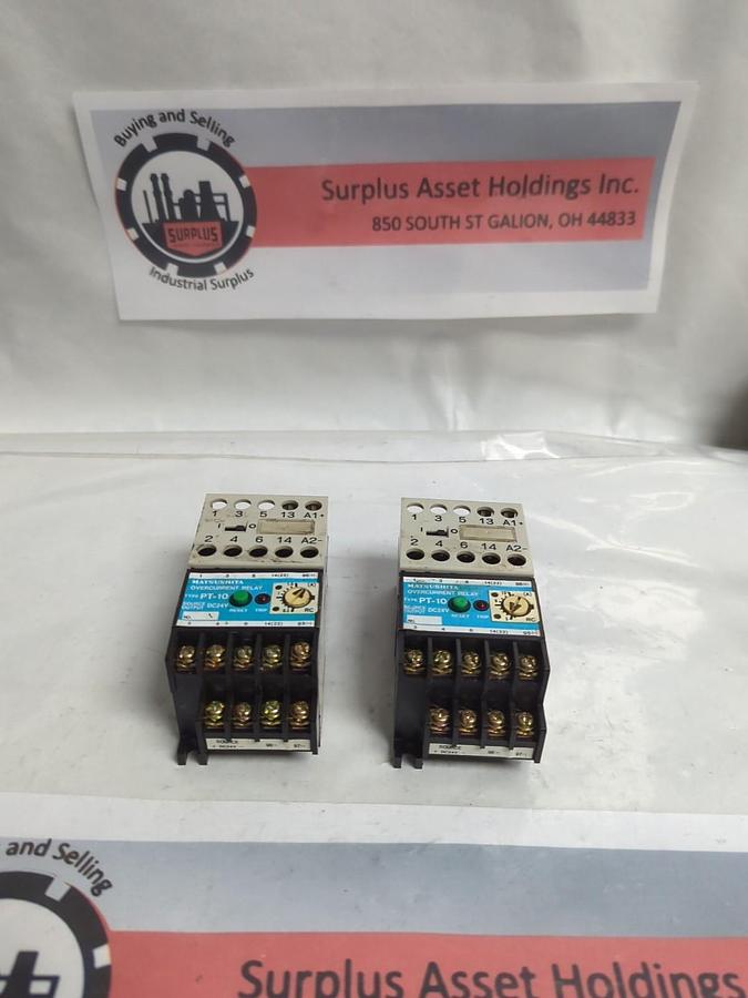Used MATSUSHITA,BMP650504,CONTACTOR W/ PT-10 OVERCURRENT RELAY LOT OF 2 PRE-OWNED