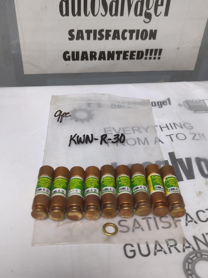 COOPER BUSSMANN,KWN-R-30,30 AMP LIMITRON FUSE LOT OF 9 NOS