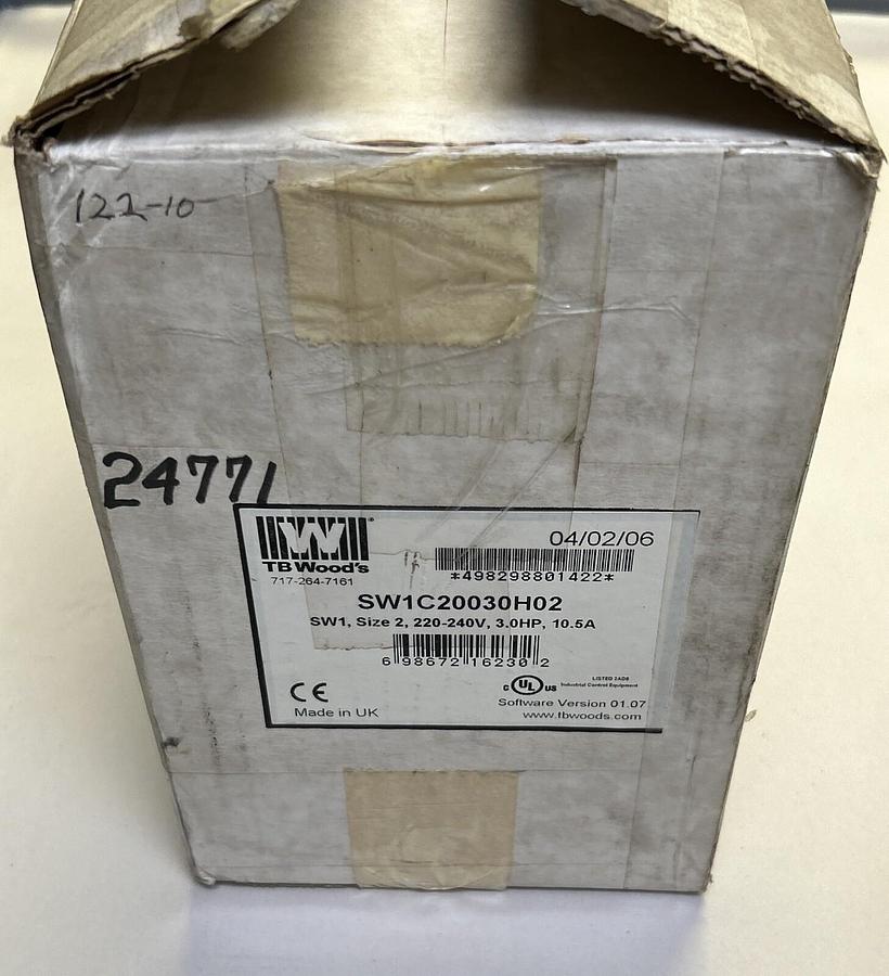 TB WOODS,SW1C20030H02,AC DRIVE SIZE 2 220-240V 3HP 10.5A NOS