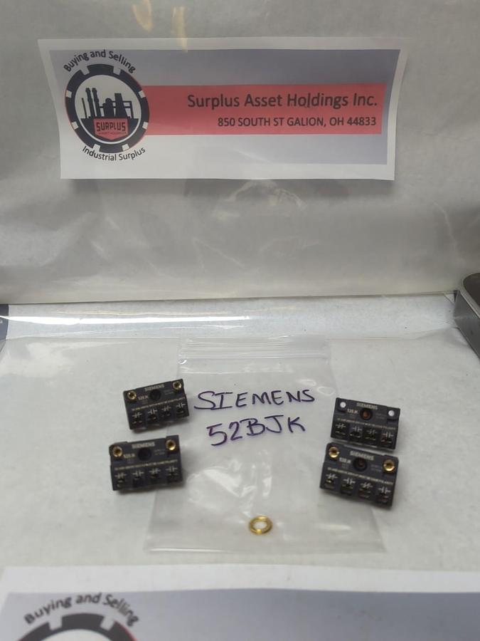 Used SIEMENS,52BJK,SERIES H CONTACT BLOCK LOT OF 4 PRE-OWNED