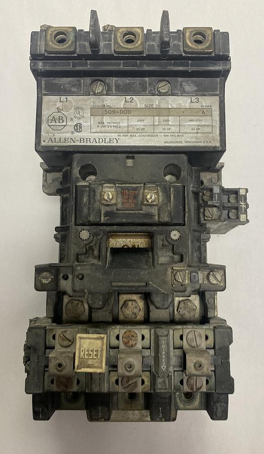 Used Allen-Bradley,509-D0D,Motor Starter 90A 600V 3 Pole