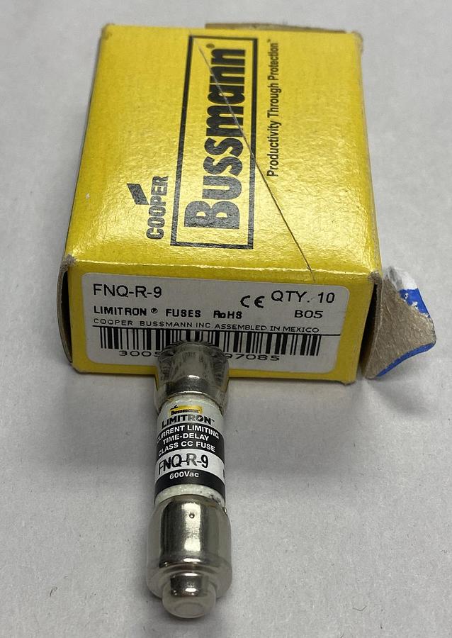 COOPER BUSSMANN,FNQ-R-9,LIMITRON 9 AMP FUSE LOT OF 10 NEW