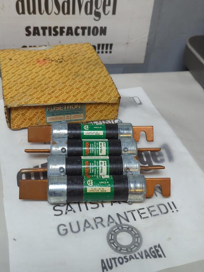 COOPER BUSSMANN,FRN-R-100,FUSETRON 100 AMP FUSE LOT OF 4 NOS