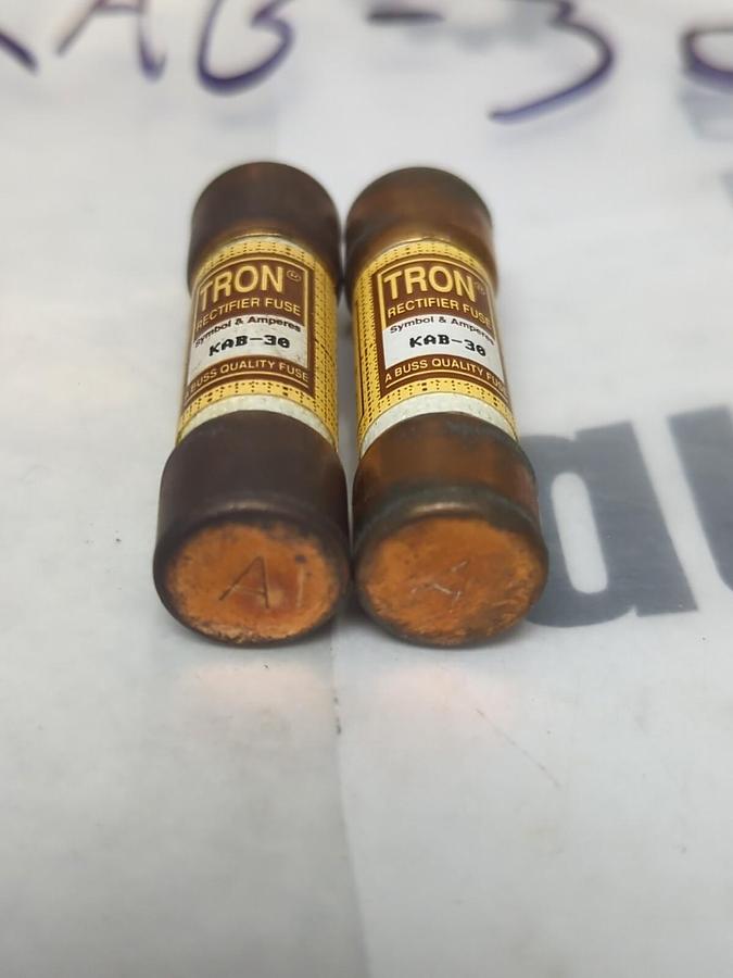 COOPER BUSSMANN,KAB-30,RECTIFIER 30 AMP FUSE LOT OF 2 NOS