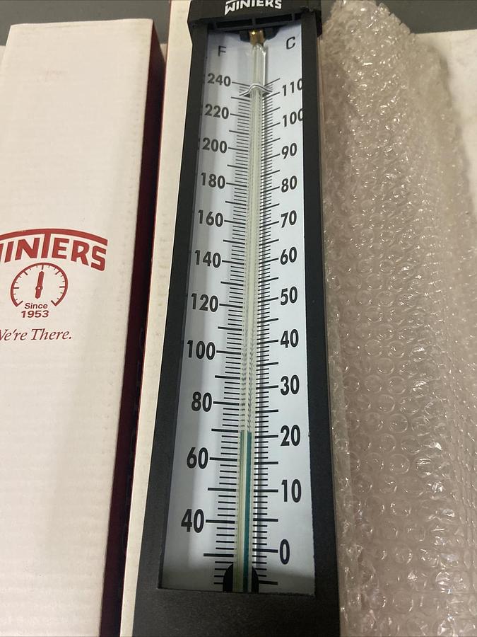Used Winters,TIM100,Thermometer Analog 30-240 Deg 3/4 IN NPT 9 IN Length  Lot of 2