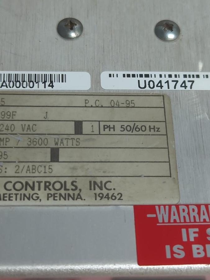 Used ATHENA,IMP15,TEMPERATURE CONTROLLER 208/240VAC 15 AMP PRE-OWNED