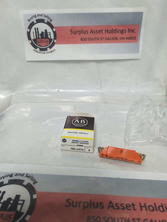 ALLEN BRADLEY,700-CRT6,NORMALLY CLOSED CONTACT CARTRIDGE ORANGE SERIES A NOS