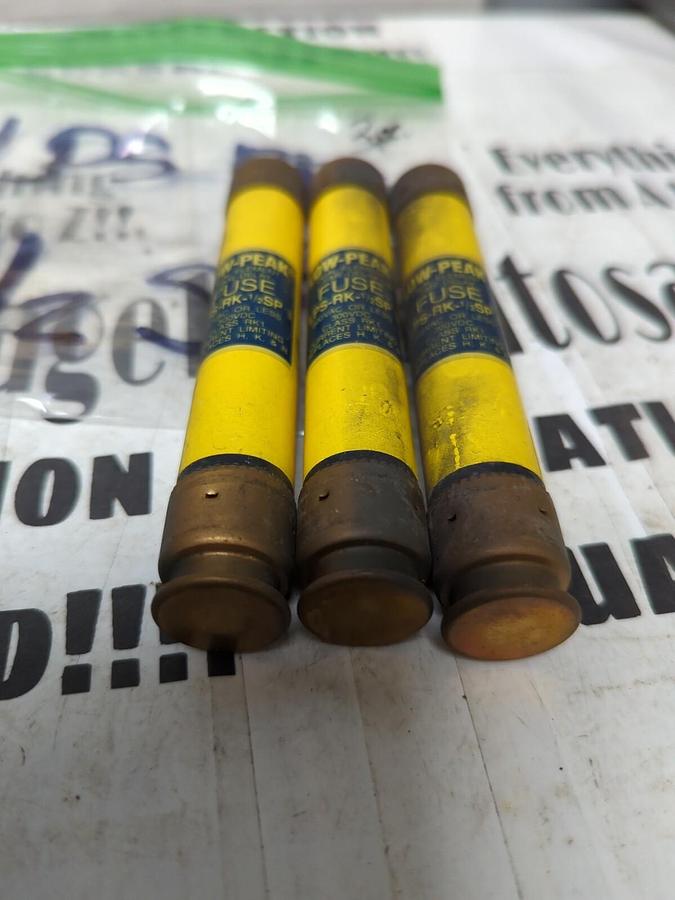 COOPER BUSSMANN,LPS-RK- 1/2SP,LOW-PEAK FUSES LOT OF 3 NOS