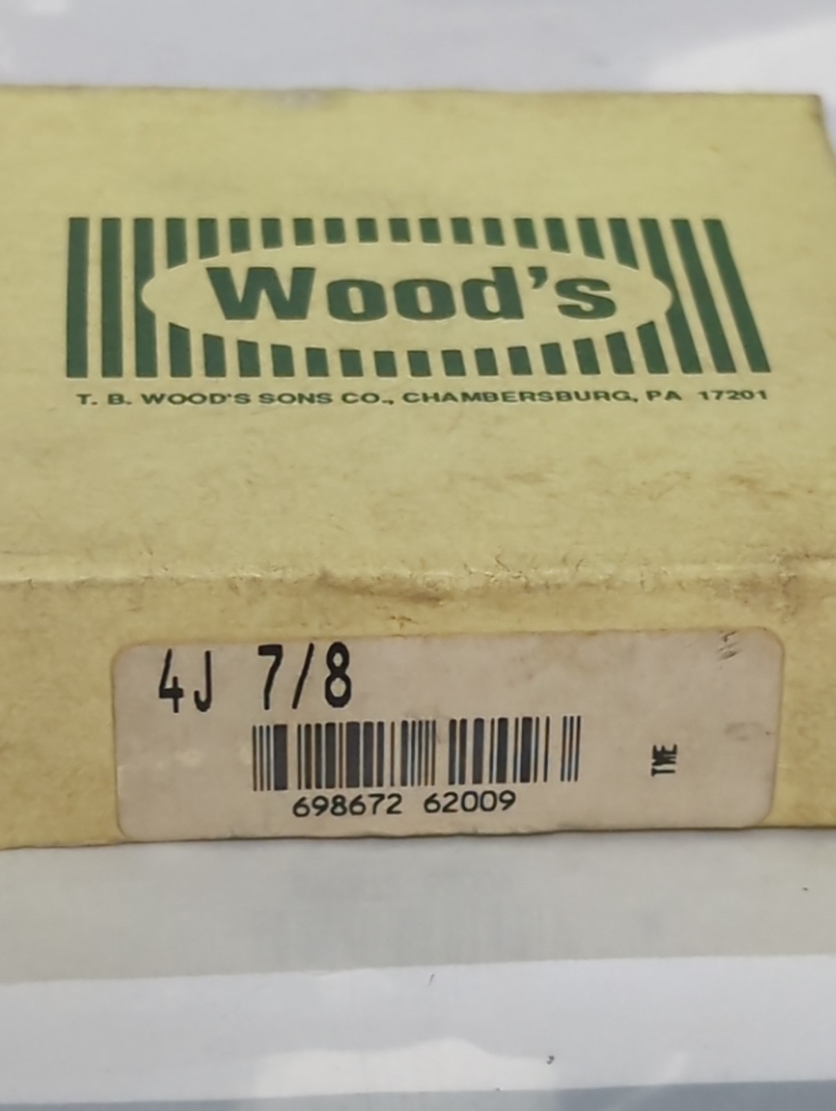 TB WOOD'S,4J-7/8,COUPLING FLANGE 7/8 INCH NOS
