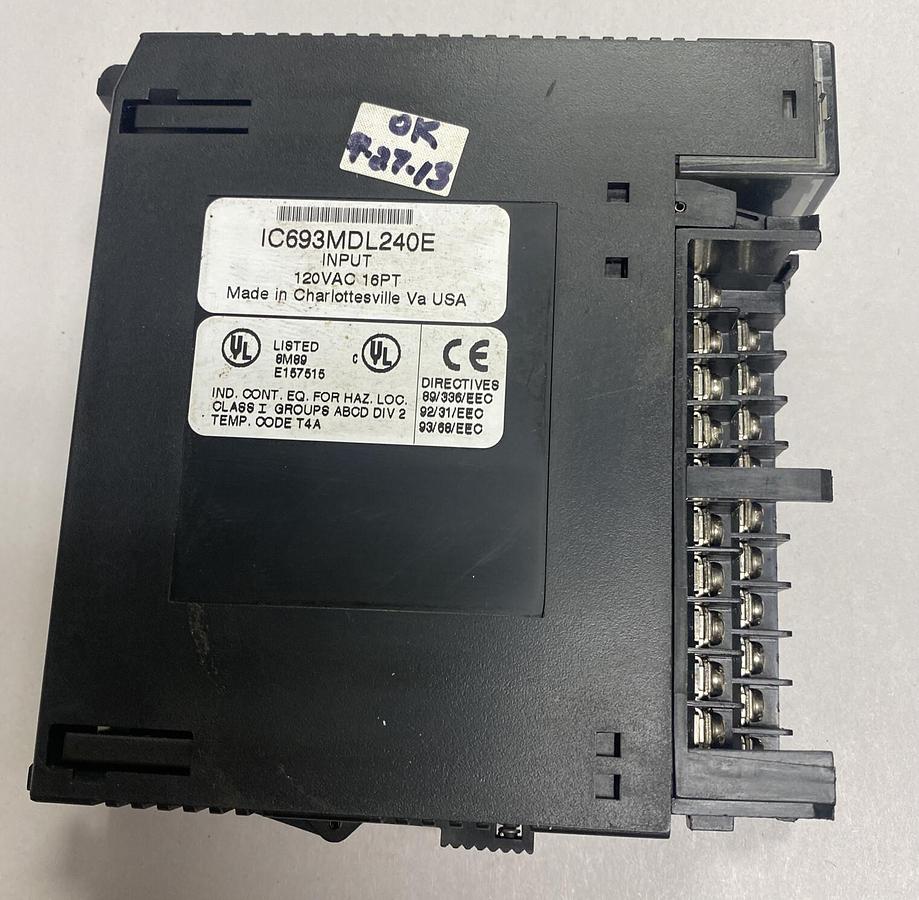 Used GE Fanuc,IC693MDL240E,Input Module 16-Point 120VAC Lot Of 2