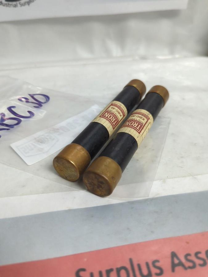 Used COOPER BUSSMANN,KBC-30,TRON 30 AMP FUSE LOT OF 2 PRE-OWNED