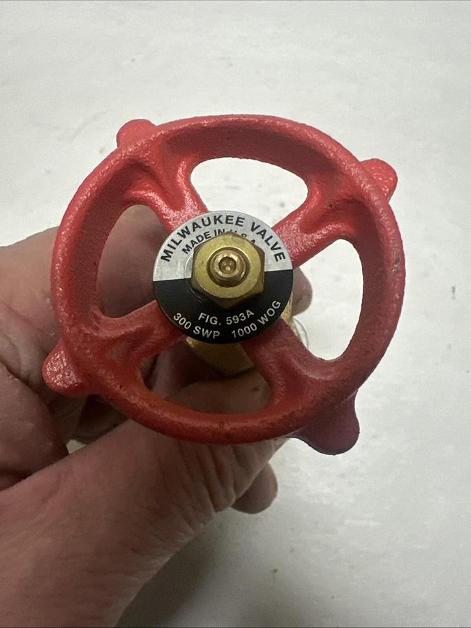Milwaukee,300SWP 1000WOG,1/2" Brass Gate Valve Fig 593A