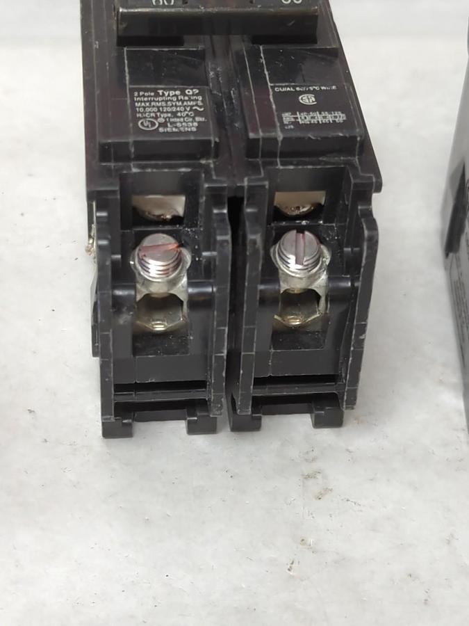 Used SIEMENS,Q260,CIRCUIT BREAKER 2-POLE 60 AMP LOT OF 2 PRE-OWNED