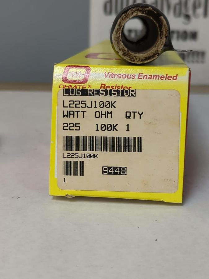 OHMITE,L225J1OOK,ENAMELED LUG RESISTOR 225 WATTS 100K OHMS NEW