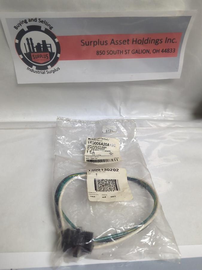 BRAD CONNECTIVITY,IR3006A20A120,3P MALE STRAIGHT 12 INCH NOS