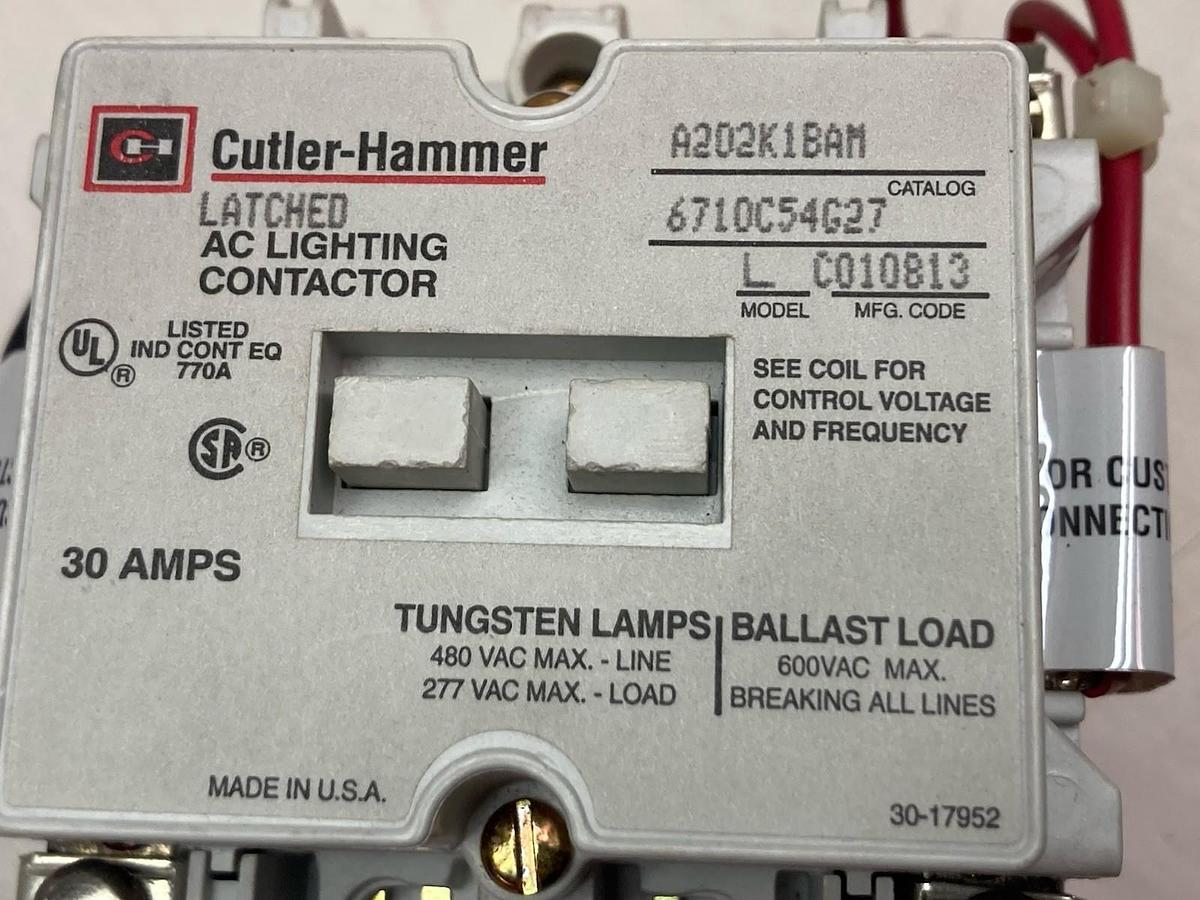 Westinghouse Cutler Hammer,A202K1BAM,AC Lighting Contactor