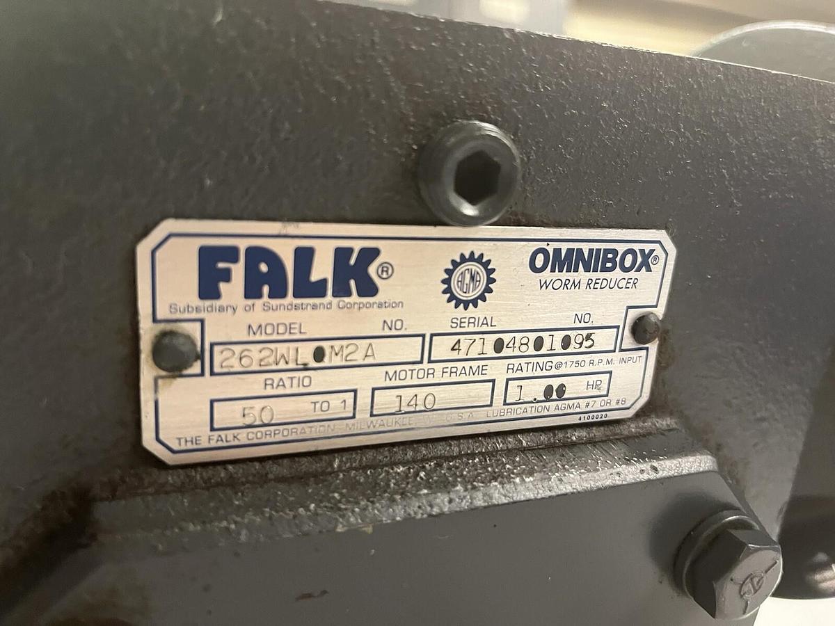 FALK,262WLQM2A,OMNIBOX WORM GEAR SPEED REDUCER RATIO 50 1HP FR 140