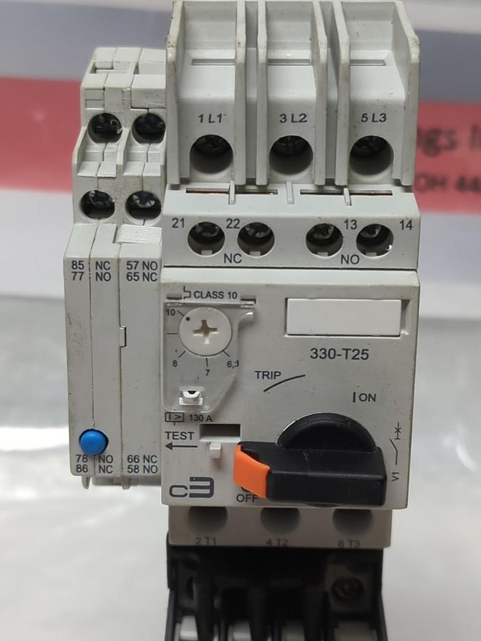 Used C3 CONTROLS,330-T25,MOTOR PROTECTION CIRCUIT BREAKER + S09 10E ASSEMBLY