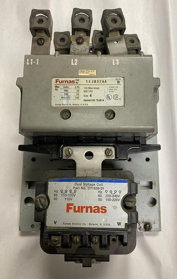Used Furnas,14JB32AA,Starter Size 4 135A 600V