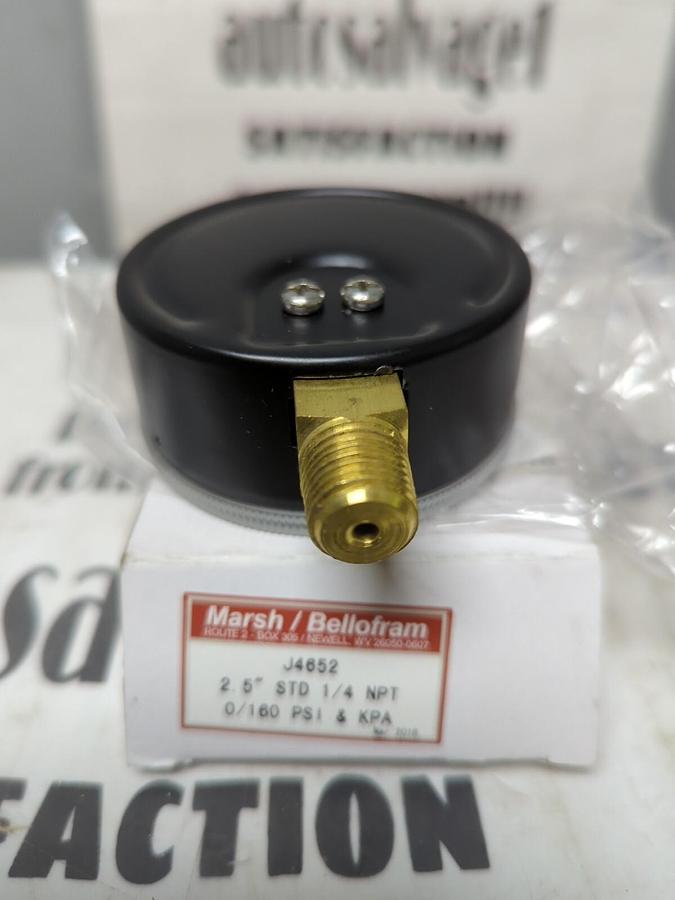 MARSH BELLOFRAM,J4652,2.5 INCH STD 1/4 INCH NPT PSI GAUGE NEW