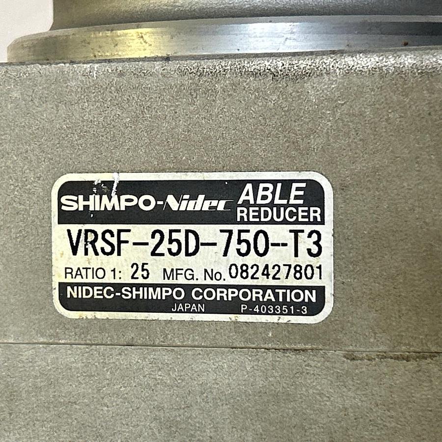 Used MITSUBISHI,HF-KP73,AC SERVO MOTOR W/ VRSF-25D-750-T3 REDUCER