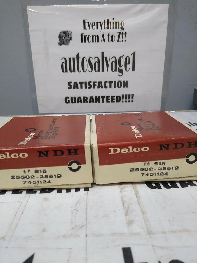 Used Delco New Departure Hyatt,25582-25519,Pair Front Wheel Bearings NOS