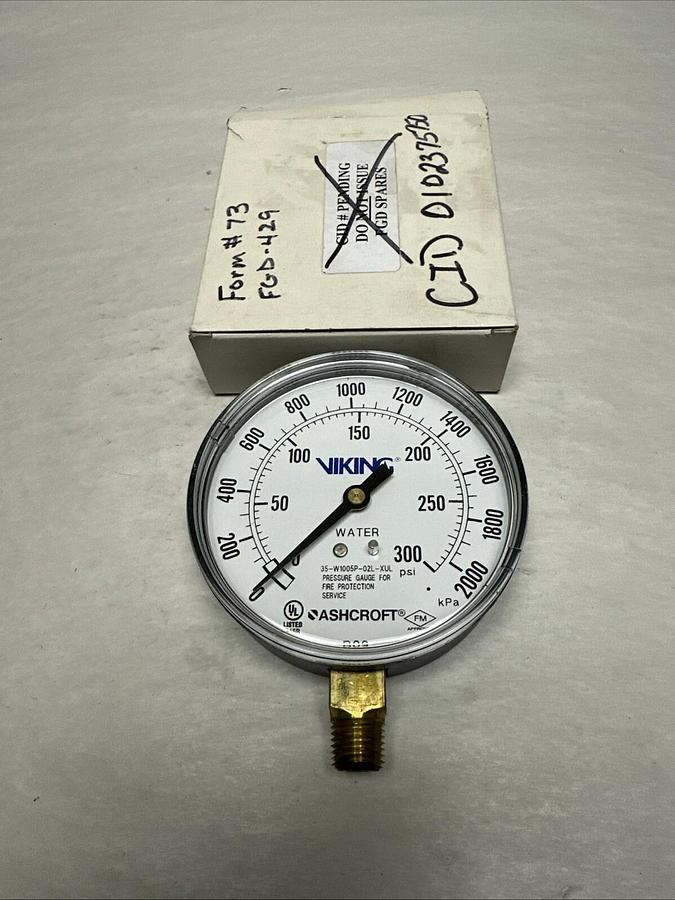 Ashcroft,35-W1005P-02L-XUL,0-300 PSI Pressure Gauge