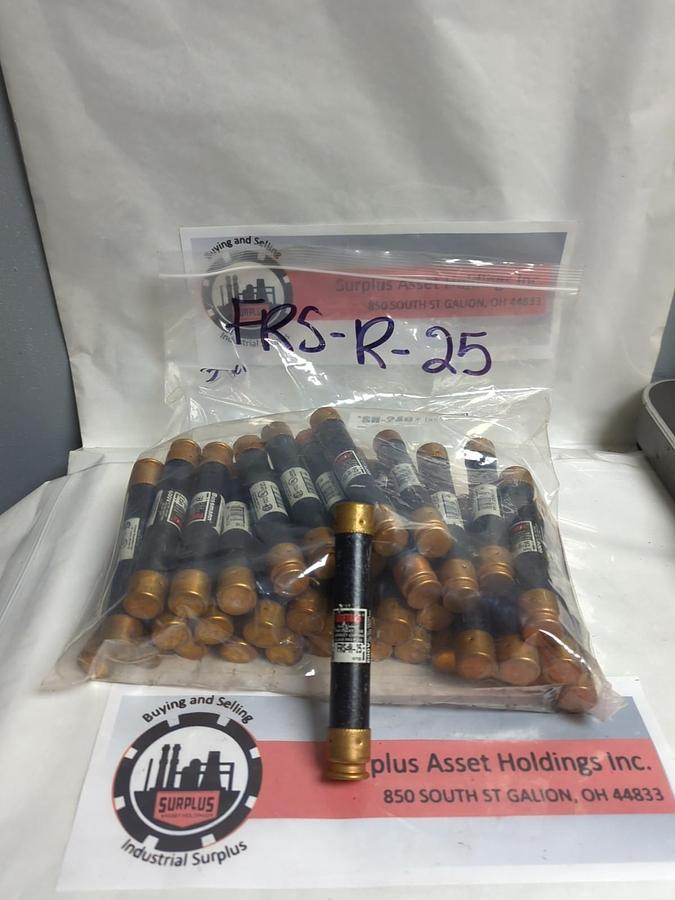 Used COOPER BUSSMANN,FRS-R-25,FUSETRON 25 AMP FUSE LOT OF 36 PRE-OWNED