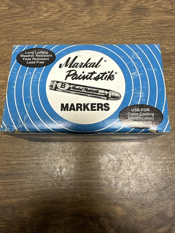 Used Markal Paintstik,80220-B,Blue Solid Marking Crayon Box of 12