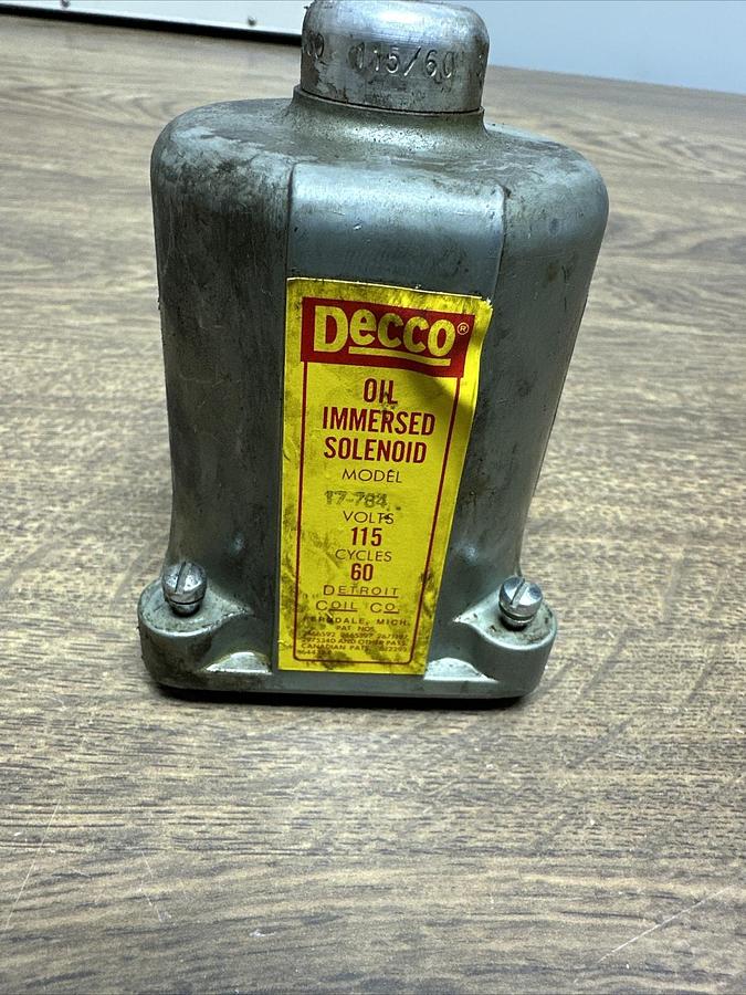 Used Decco,17-784,Oil Immersed Solenoid 115V 60 Cycles