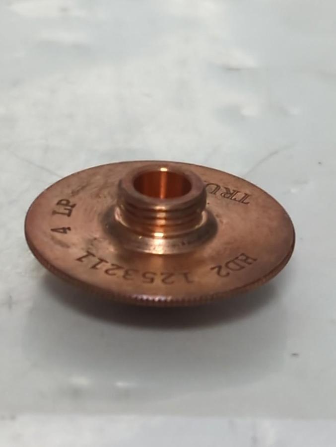 Used TRUMPF,1253211,CHROME PLATED LASER MACHINE NOZZLE 2MM/M8/ECE LOT OF 7