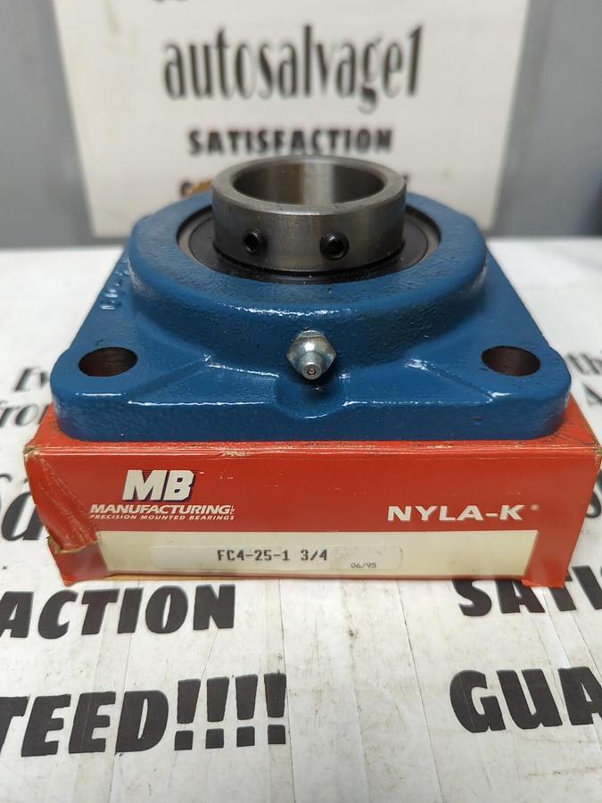 MB MANUFACTURING,NYLA-K FC4-25,1 3/4 INCH BORE 4-BOLT FLANGE BEARING NOS