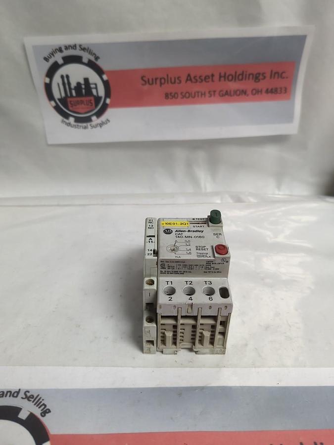 Used ALLEN BRADLEY,140-MN-0160,SERIES C MOTOR STARTER W/ 140-11 PROTECTOR PRE-OWNED