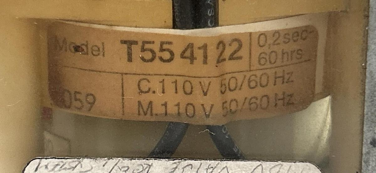 Used TENOR,T554122,ELECTRONIC TIMER 0.2SEC-60HRS 110V