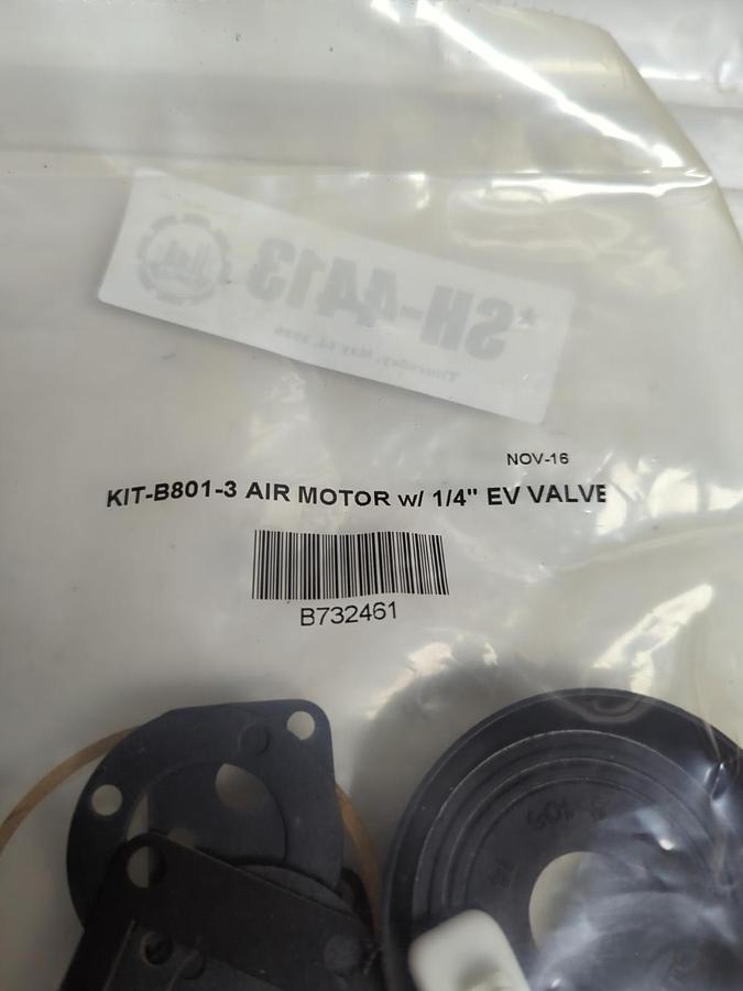 PARKER BELLOWS,B801-3,AIR MOTOR W/1/4 INCH EV VALVE KIT NOS