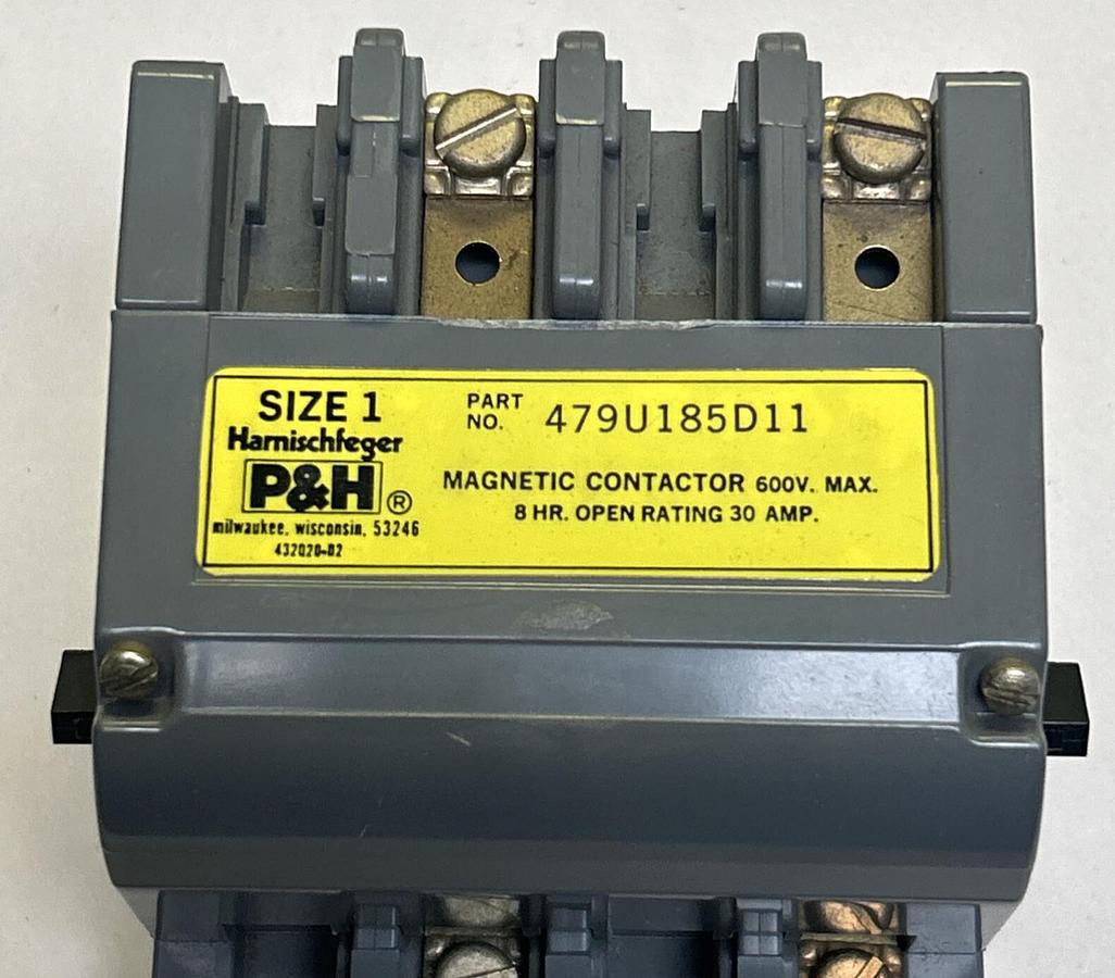 P&H HARNISCHFEGER,479U185D11,CONTACTOR 30 AMP 600V NOS