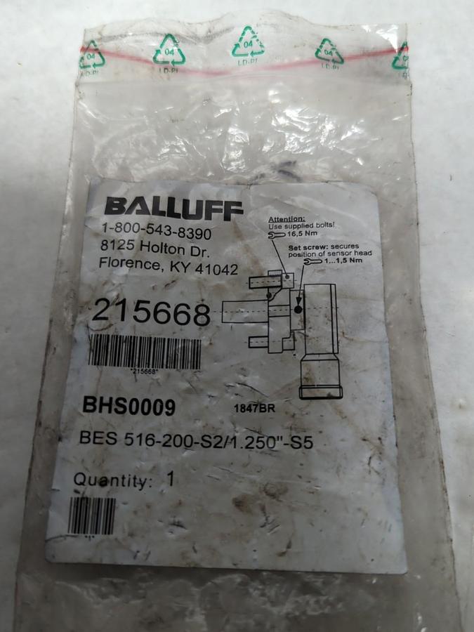 BALLUF,BHS0009,PROXIMITY SWITCH SENSOR BES 516-200-S21/1.250"-S5 NOS