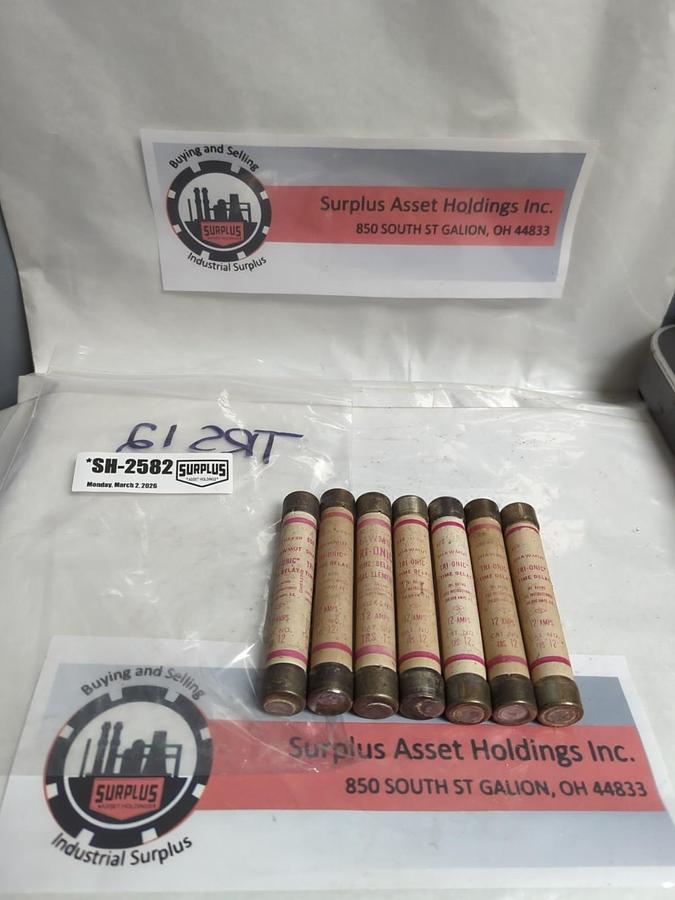 Used GOULD SHAWMUT,TRS7,TRI-ONIC 7 AMP FUSE LOT OF 7 PRE-OWNED