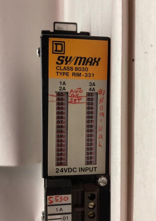 Square D SY/MAX,Class 8030 RIM-331,Input Module Series F2