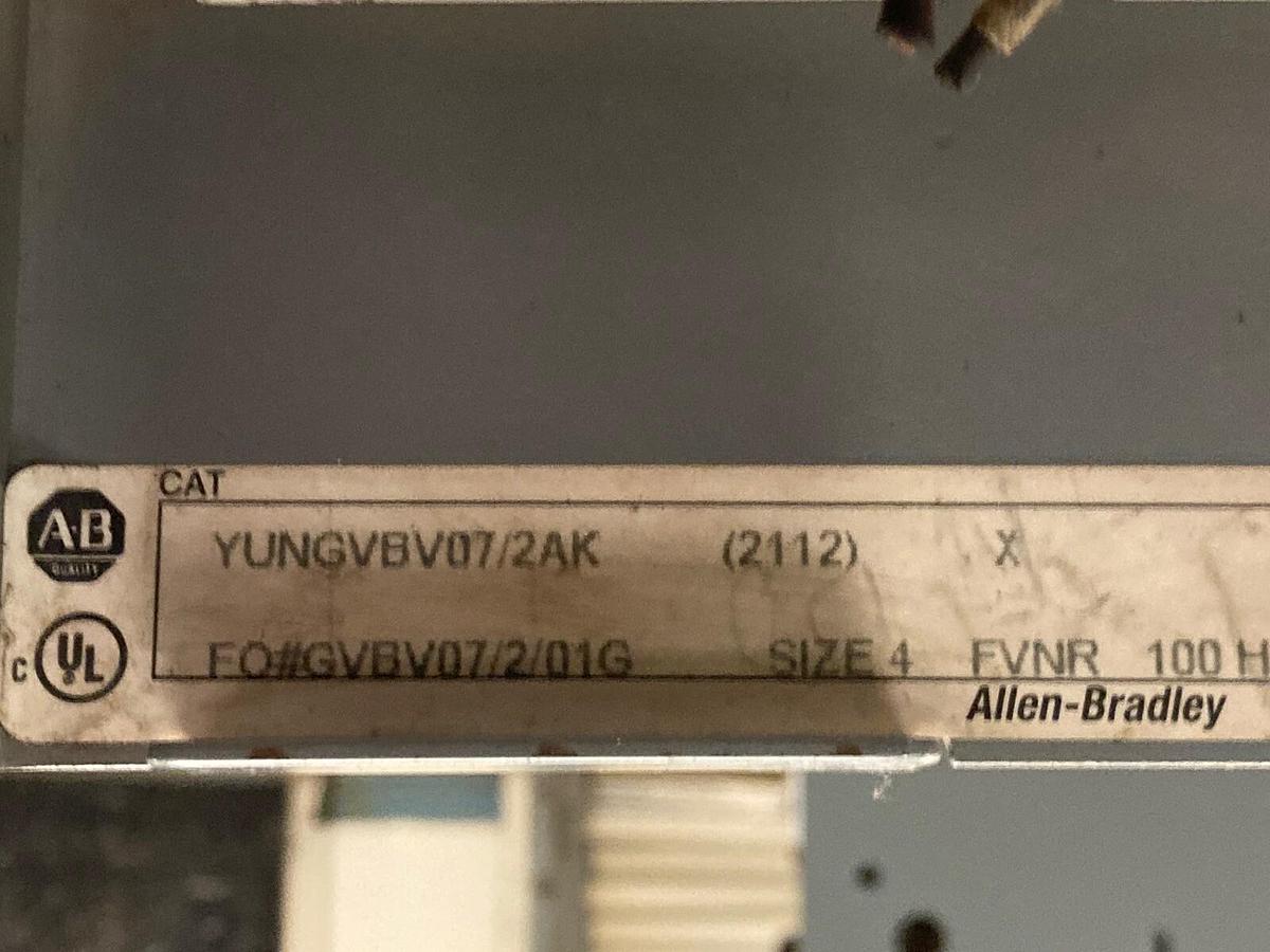 Used Allen-Bradley,2100 2112B,Size 4 Fused MCC 40 Inch Starter Feeder Bucket