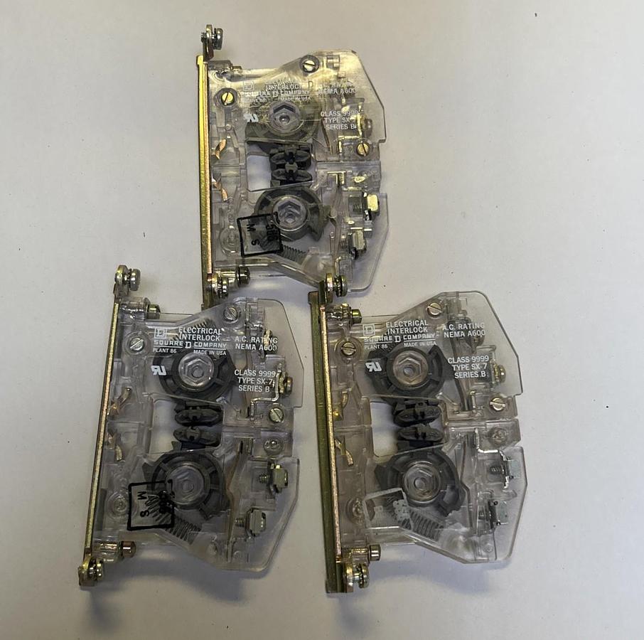 Used SQUARE D,9999SX7,AUXILIARY CONTACT LOT OF 3