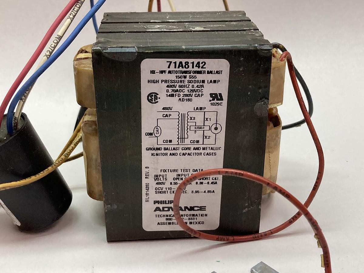 Used Advance,71A8142-001D,HP Sodium Ballast Kit 1-150W 55V