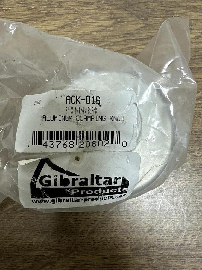 Used Gibraltor Products,ACK-016,Aluminum Clamping Knob 3"X1 1/4"
