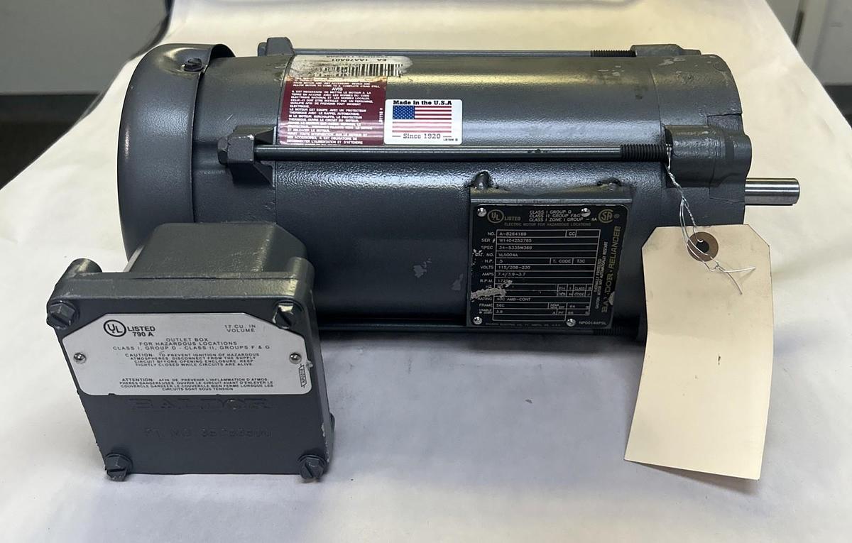 Used BALDOR,VL5004A,MOTOR 1/2HP 1725RPM 115/208/230V 56C FRAME