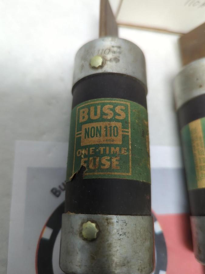 Used COOPER BUSSMANN,NON 110,ONE-TIME 110 AMP FUSE LOT OF 3 PRE-OWNED