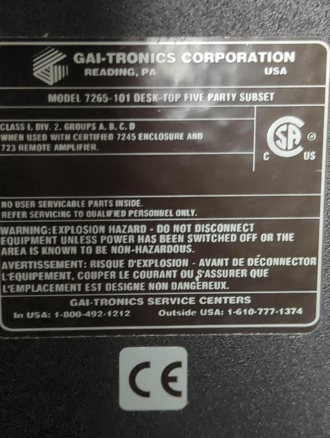 GAI-TRONICS,7265-101,DESK-TOP FIVE PERSON SUBSET NOS